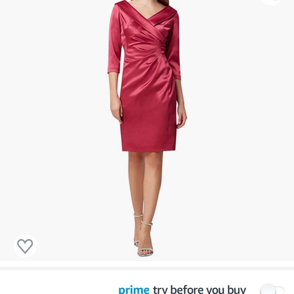 Tahari ASL satin portrait collar dress